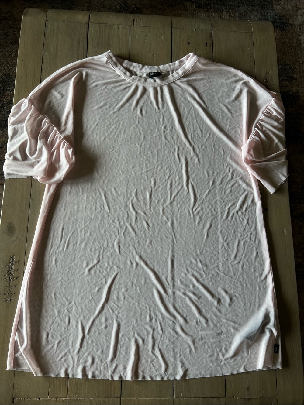 Volcom Sheer light swim pink Coverup Size small